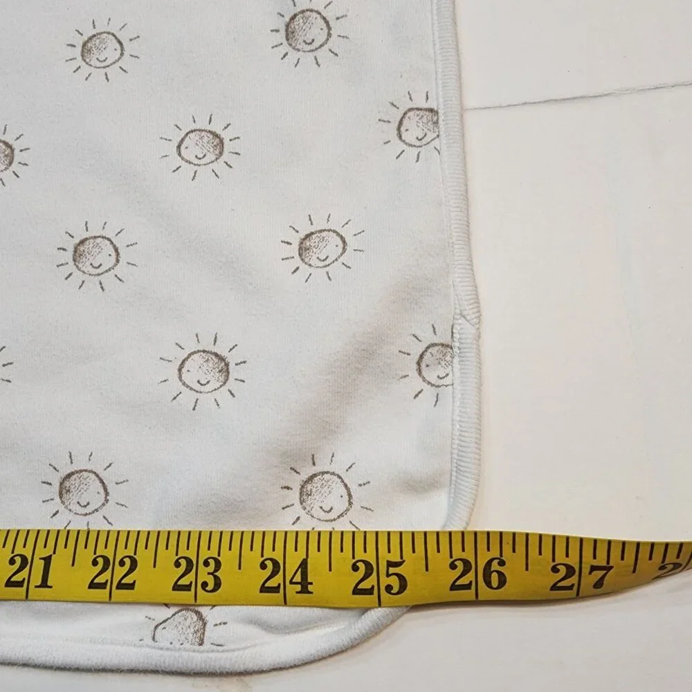 Baby Gap cotton receiving blanket white brown sun unisex